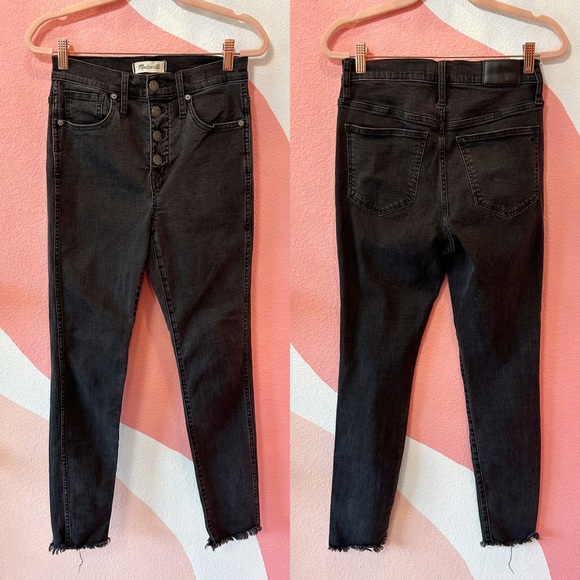 Madewell 10" High-Rise Skinny Jeans in Berkeley Black Button Fly 26 - Picture 2 of 11